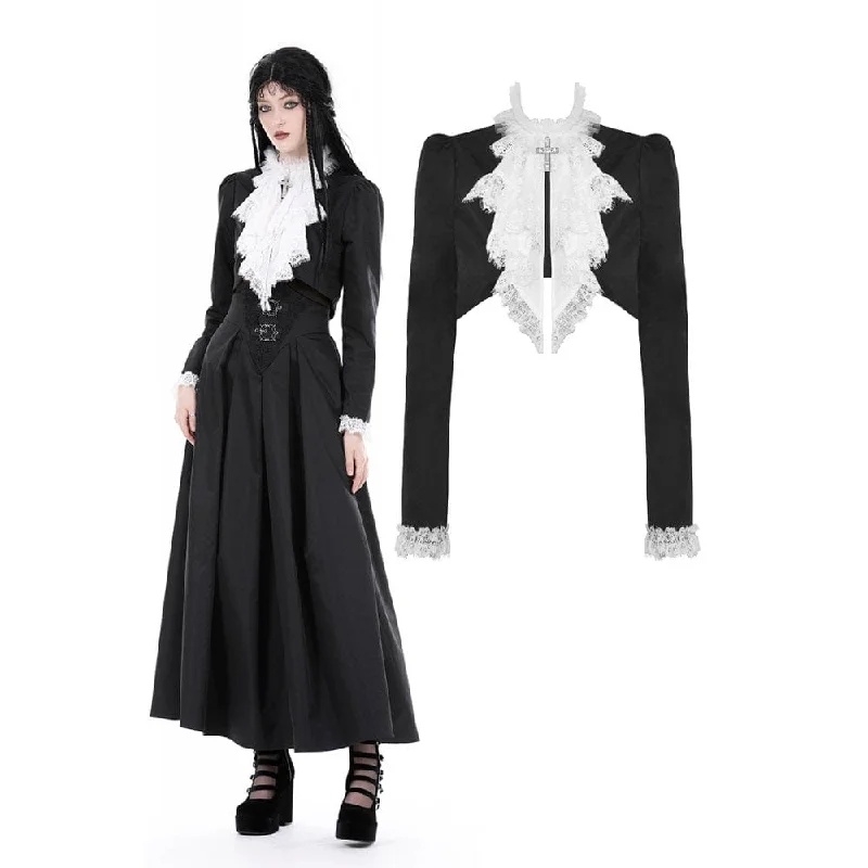 Women's Gothic Stand Collar Ruffled Neck Jacket