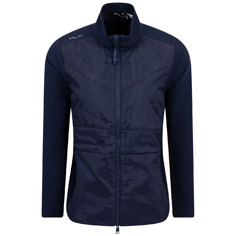 Women's denim jackets with distressed details for a casual and edgy lookWomens RLX Peplum Full Zip Hybrid Jacket Refined Navy - SS24 Women's denim jackets with distressed details for a casual and edgy lookWomens RLX Peplum Full Zip Hybrid Jacket Refined Navy - SS24