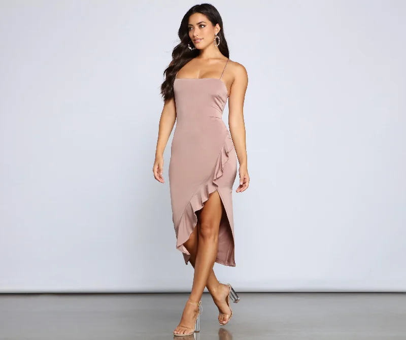Midi dresses with button - down skirts for a unique and functional designCity Chic Ruffled Midi Dress Midi dresses with button - down skirts for a unique and functional designCity Chic Ruffled Midi Dress