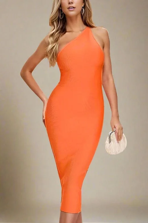 Midi dresses with ruffled hems for a romantic date nightJoi Bodycon Midi Dress - Apricot Orange Midi dresses with ruffled hems for a romantic date nightJoi Bodycon Midi Dress - Apricot Orange