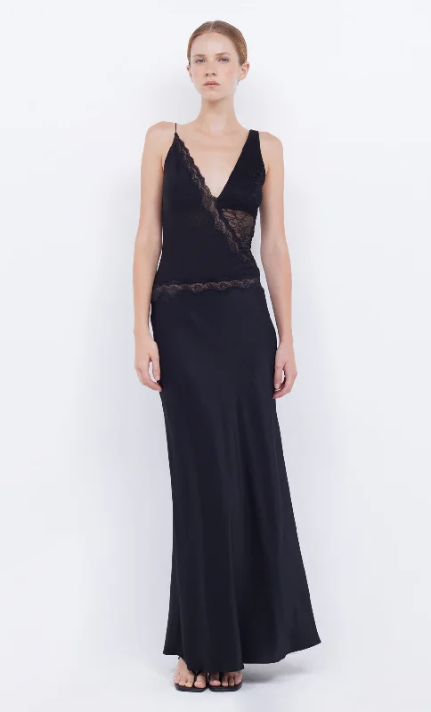 Linen maxi dresses for a breathable and lightweight summer optionABRIELLE LACE MAXI DRESS - BLACK/BLACK Linen maxi dresses for a breathable and lightweight summer optionABRIELLE LACE MAXI DRESS - BLACK/BLACK
