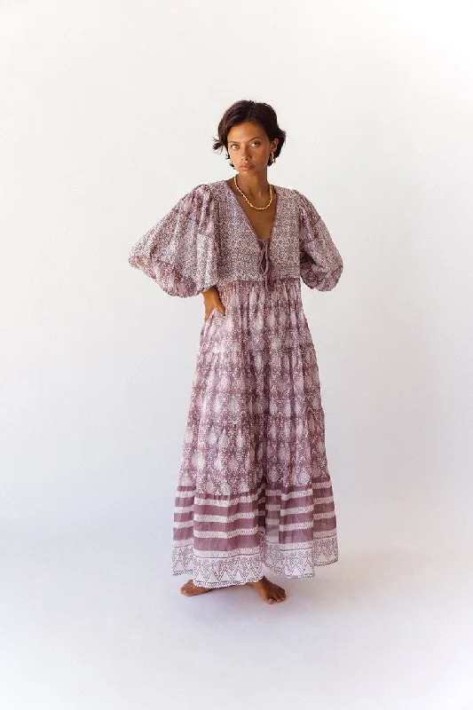 Leather maxi dresses for an edgy and bold appearanceJasmine Maxi Dress - Lavender