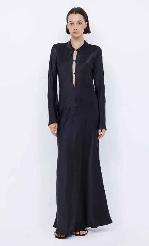 Maxi dresses with a keyhole back for a sexy detailORLA LONG SLEEVE MAXI DRESS - BLACK Maxi dresses with a keyhole back for a sexy detailORLA LONG SLEEVE MAXI DRESS - BLACK