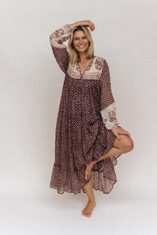 Maxi dresses with a button - down front for a classic lookRooh Maxi Dress ~ Cacao