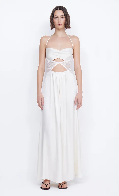 Maxi dresses with tassel accents for a fun and lively touchSANTAL HALTER MAXI DRESS - IVORY Maxi dresses with tassel accents for a fun and lively touchSANTAL HALTER MAXI DRESS - IVORY