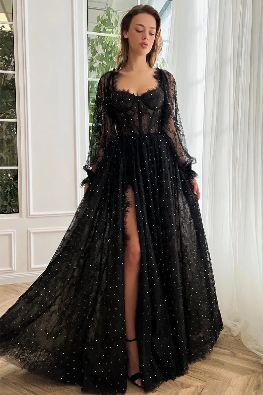 Maxi dresses with a button - down front for a classic lookSerenity Black Long Sleeve Maxi Dress Maxi dresses with a button - down front for a classic lookSerenity Black Long Sleeve Maxi Dress