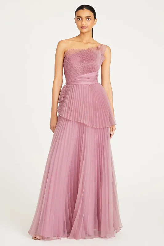 Sheer maxi dresses with lace overlays for a romantic touchValerie One-Shoulder Pleated Maxi Dress Sheer maxi dresses with lace overlays for a romantic touchValerie One-Shoulder Pleated Maxi Dress