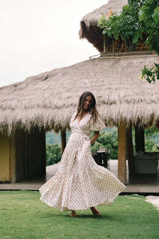 Animal print maxi dresses for a statement - making outfitZuri Wrap Dress ~ Peony