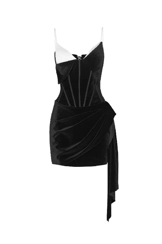 Mini dresses with spaghetti straps for a delicate lookArmani Hourglass V-Neck Velvet Mini Dress Mini dresses with spaghetti straps for a delicate lookArmani Hourglass V-Neck Velvet Mini Dress