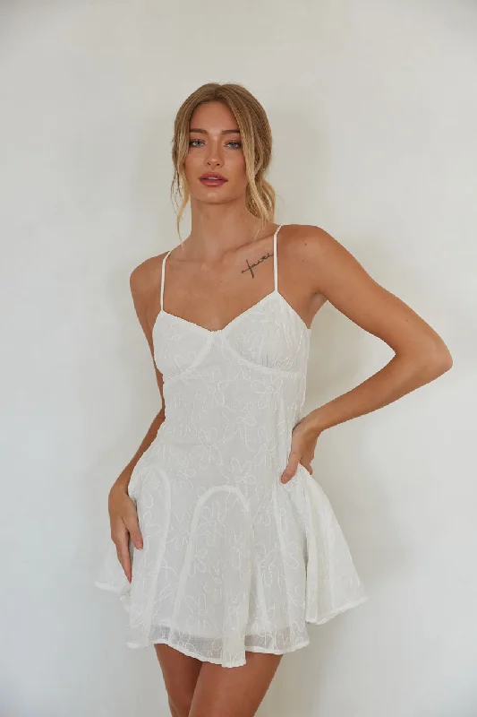 Floral print mini dresses for summer partiesBeckett Floral Embroidered Mini Dress