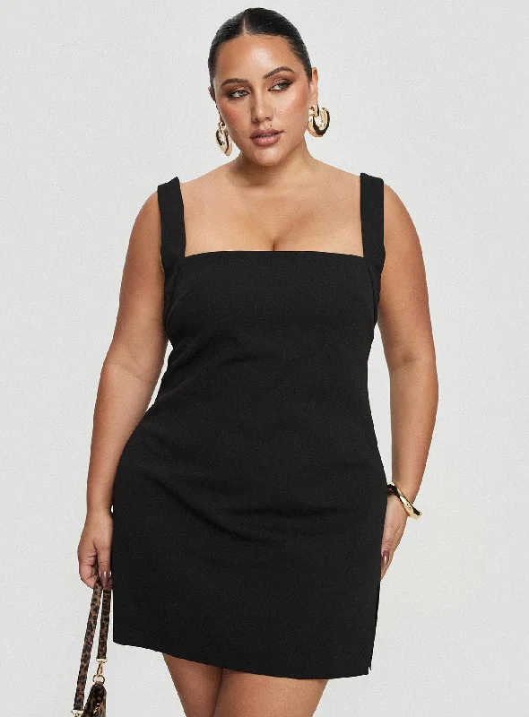 Denim mini dresses with distressed detailsBombshell Mini Dress Black Curve