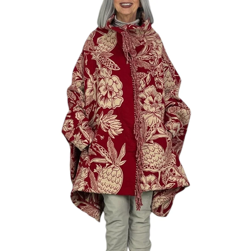 Women's denim jackets with a patchwork design for a bohemian and artsy styleFLORAL JACQUARD OVERSIZED JACKET Women's denim jackets with a patchwork design for a bohemian and artsy styleFLORAL JACQUARD OVERSIZED JACKET