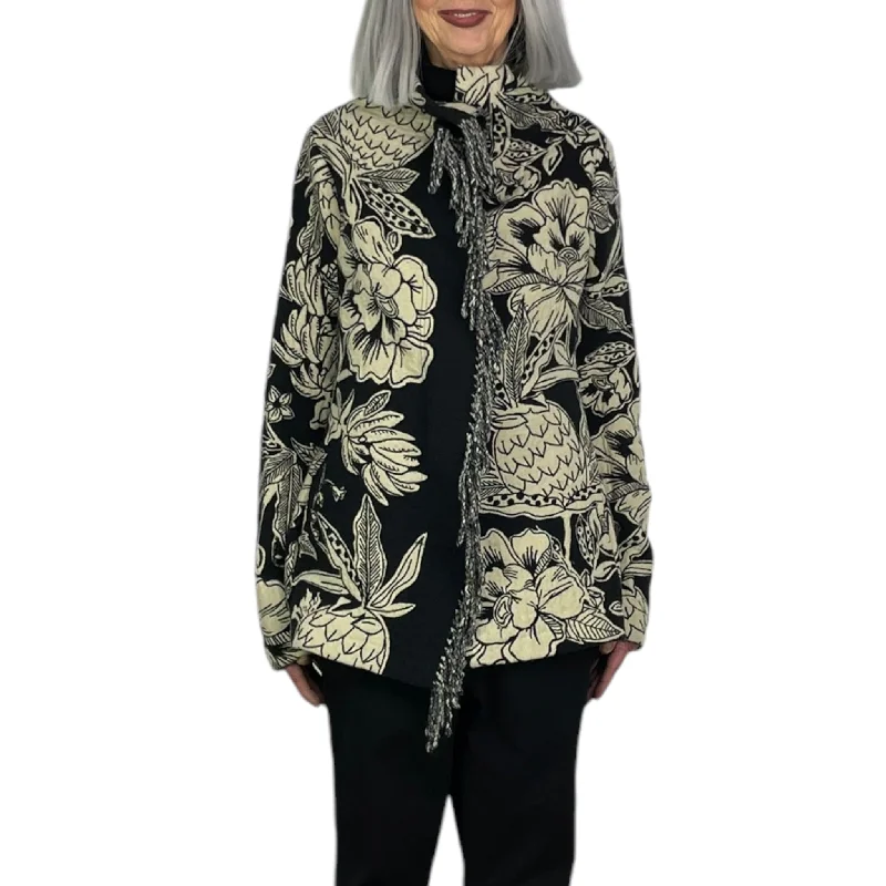 Women's shearling - lined suede jackets for ultimate warmth and luxuryFLORAL JACQUARD JACKET Women's shearling - lined suede jackets for ultimate warmth and luxuryFLORAL JACQUARD JACKET