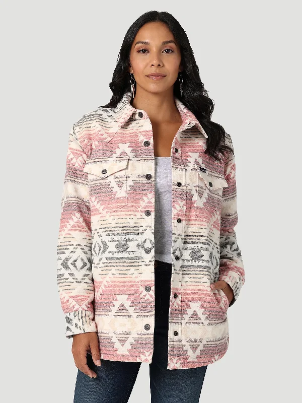 Shearling - lined women's leather coats for ultimate warmth and luxuryWomen's Wrangler Southwestern Shacket #112336449 Shearling - lined women's leather coats for ultimate warmth and luxuryWomen's Wrangler Southwestern Shacket #112336449