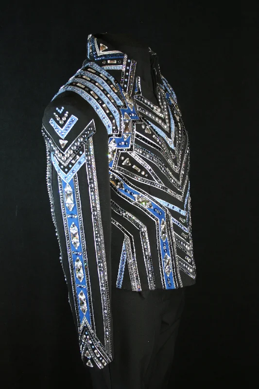 Women's bomber jackets with floral embroidery for a feminine and unique design2001 Black, Gray, Blue Show Jacket, Ladies M, BFC 8827-2 Women's bomber jackets with floral embroidery for a feminine and unique design2001 Black, Gray, Blue Show Jacket, Ladies M, BFC 8827-2