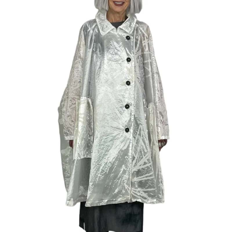 Water - resistant women's trench coats with adjustable cuffs for rainy daysFLOCK PRINTED RAINCOAT Water - resistant women's trench coats with adjustable cuffs for rainy daysFLOCK PRINTED RAINCOAT