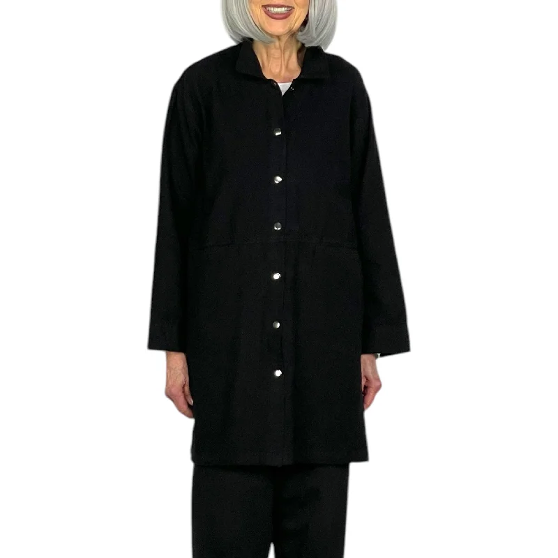 Women's pea coats in a plus - size fit for a flattering and warm winter coatSOLID FLANNEL DUSTER Women's pea coats in a plus - size fit for a flattering and warm winter coatSOLID FLANNEL DUSTER