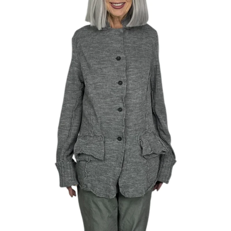 Women's denim jackets with a patchwork design for a bohemian and artsy styleBOILED WOOL KNIT JACKET Women's denim jackets with a patchwork design for a bohemian and artsy styleBOILED WOOL KNIT JACKET