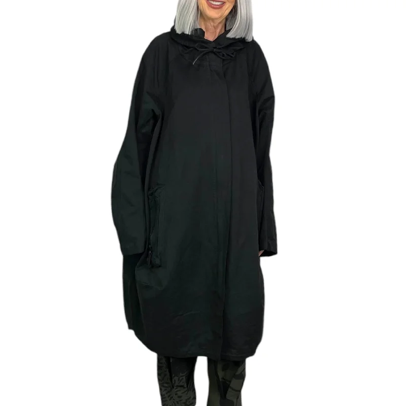 Women's waterproof parka coats with multiple pockets for practicalityHEAVY COTTON HOODED COAT