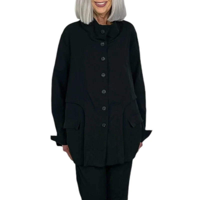 Women's long - length wool blend jackets for a warm and stylish winter lookPINSTRIPE CURVED JACKET Women's long - length wool blend jackets for a warm and stylish winter lookPINSTRIPE CURVED JACKET