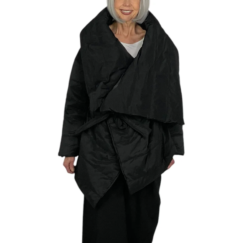Women's windbreaker jackets with adjustable hoods for windy daysSONIA BELTED PUFFER JACKET