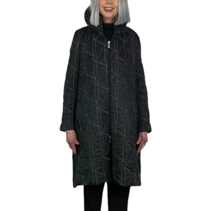 Plus size women's wool blend coats for a warm and stylish winterLENORE QUILTED COAT