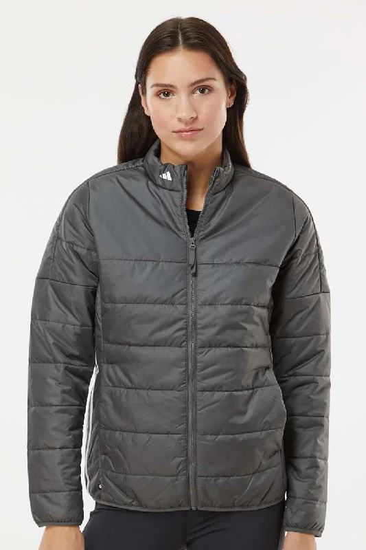 Women's denim jackets with distressed details for a casual and edgy lookAdidas Womens Full Zip Puffer Jacket - Grey Women's denim jackets with distressed details for a casual and edgy lookAdidas Womens Full Zip Puffer Jacket - Grey