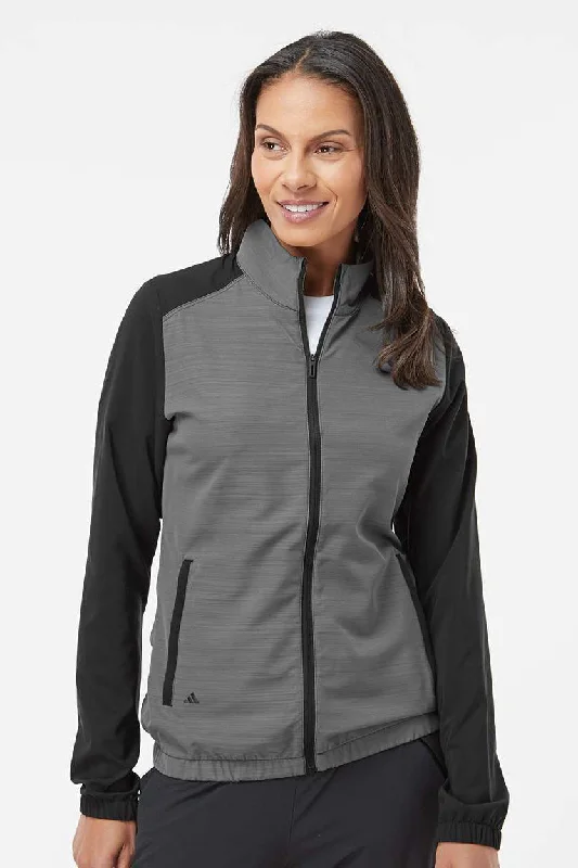 Women's long - line cardigan jackets in a soft knit for a cozy and elegant lookAdidas Womens Colorblock Water Resistant Full Zip Windshirt Jacket - Black/Heather Black Women's long - line cardigan jackets in a soft knit for a cozy and elegant lookAdidas Womens Colorblock Water Resistant Full Zip Windshirt Jacket - Black/Heather Black