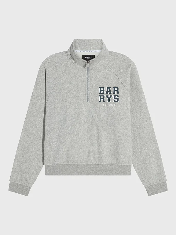 Women's military - style jackets with epaulets for a tough and fashionable appearanceBARRY'S HEATHER GREY 1/2 ZIP FLEECE PULLOVER Women's military - style jackets with epaulets for a tough and fashionable appearanceBARRY'S HEATHER GREY 1/2 ZIP FLEECE PULLOVER