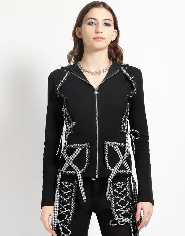Women's double - breasted tweed jackets in classic colors for a sophisticated office lookBO PEEP HOODY WHITE Women's double - breasted tweed jackets in classic colors for a sophisticated office lookBO PEEP HOODY WHITE