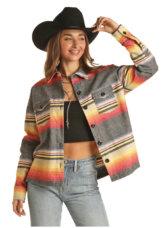Checkered women's wool coats in a classic pattern for a timeless styleWomen's Rock & Roll Shirt Jacket #BW92C01929 Checkered women's wool coats in a classic pattern for a timeless styleWomen's Rock & Roll Shirt Jacket #BW92C01929