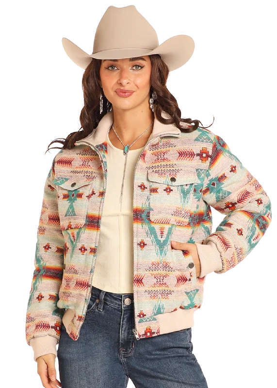 Mid - length women's down coats in a slim fit for a modern and sleek appearanceWomen's Rock & Roll Cowgirl Bomber Jacket #BW92C04331 Mid - length women's down coats in a slim fit for a modern and sleek appearanceWomen's Rock & Roll Cowgirl Bomber Jacket #BW92C04331