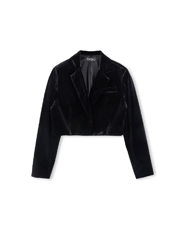 Women's long - length wool blend jackets for a warm and stylish winter lookConnor Velvet Cropped Blazer Women's long - length wool blend jackets for a warm and stylish winter lookConnor Velvet Cropped Blazer