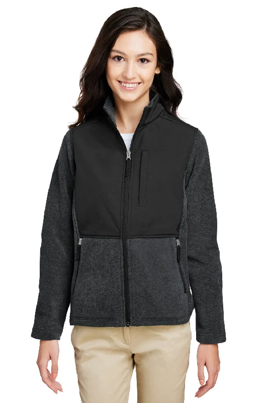 Women's military - style jackets with epaulets for a tough and fashionable appearanceCore 365 Womens Journey Summit Hybrid Full Zip Jacket - Heather Charcoal Grey/Black Women's military - style jackets with epaulets for a tough and fashionable appearanceCore 365 Womens Journey Summit Hybrid Full Zip Jacket - Heather Charcoal Grey/Black