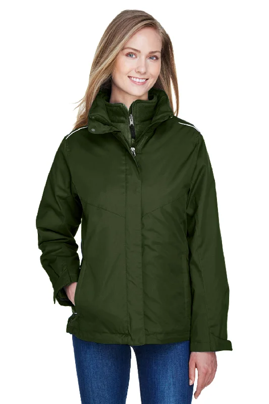 Women's long - line cardigan jackets in a soft knit for a cozy and elegant lookCore 365 Womens Region 3-in-1 Water Resistant Full Zip Hooded Jacket - Forest Green Women's long - line cardigan jackets in a soft knit for a cozy and elegant lookCore 365 Womens Region 3-in-1 Water Resistant Full Zip Hooded Jacket - Forest Green