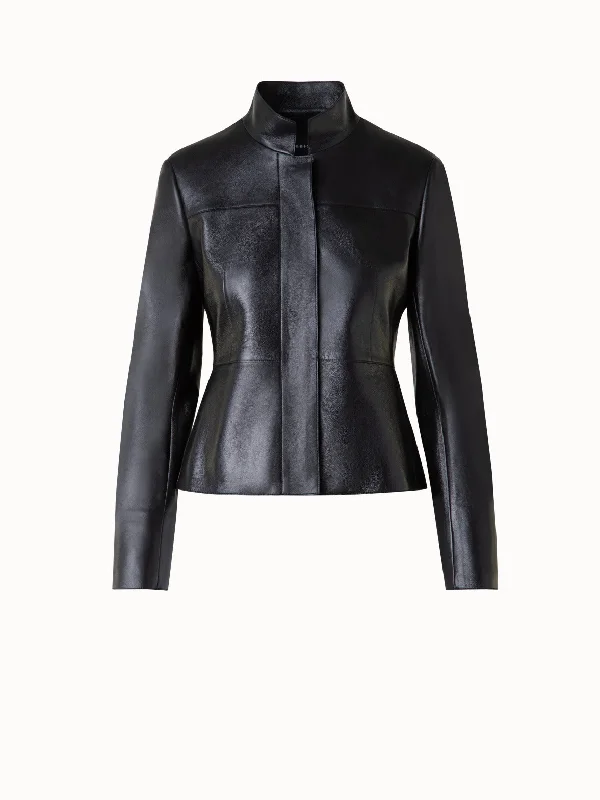 Women's long - length wool blend jackets for a warm and stylish winter lookCropped Jacket in Lacquered Leather Women's long - length wool blend jackets for a warm and stylish winter lookCropped Jacket in Lacquered Leather