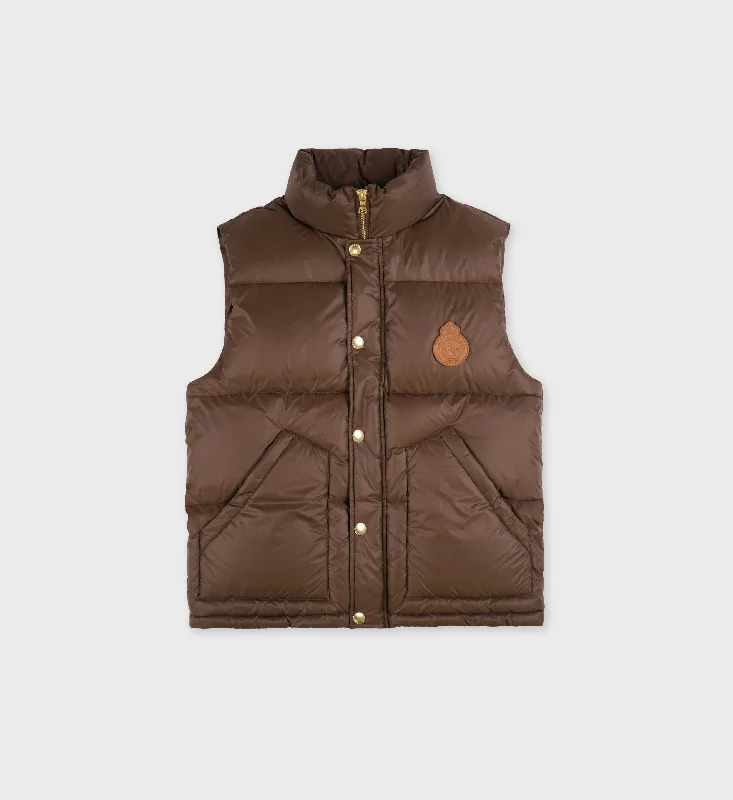 Women's waterproof parka coats with multiple pockets for practicalityCrown Puffer Vest - Chocolate