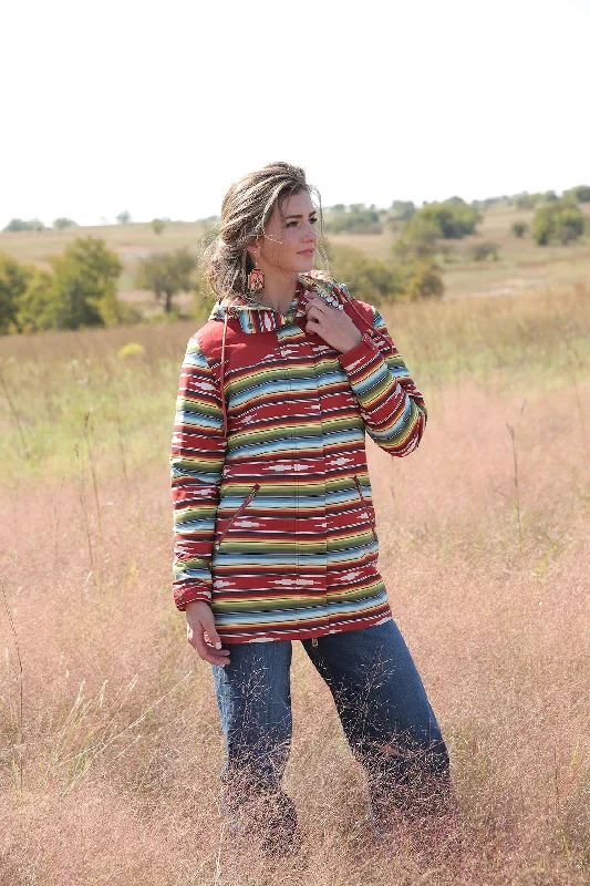 Long women's mac coats in a lightweight fabric for spring showersWomen's Cinch Blanket Stripe Coat #CWJ7405001MUL Long women's mac coats in a lightweight fabric for spring showersWomen's Cinch Blanket Stripe Coat #CWJ7405001MUL