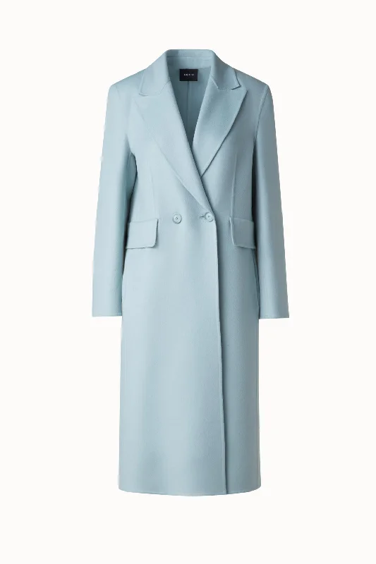 Women's long - sleeve wool coats in a houndstooth pattern for a classic charmDouble Breasted Coat in Cashmere Double-Face Women's long - sleeve wool coats in a houndstooth pattern for a classic charmDouble Breasted Coat in Cashmere Double-Face