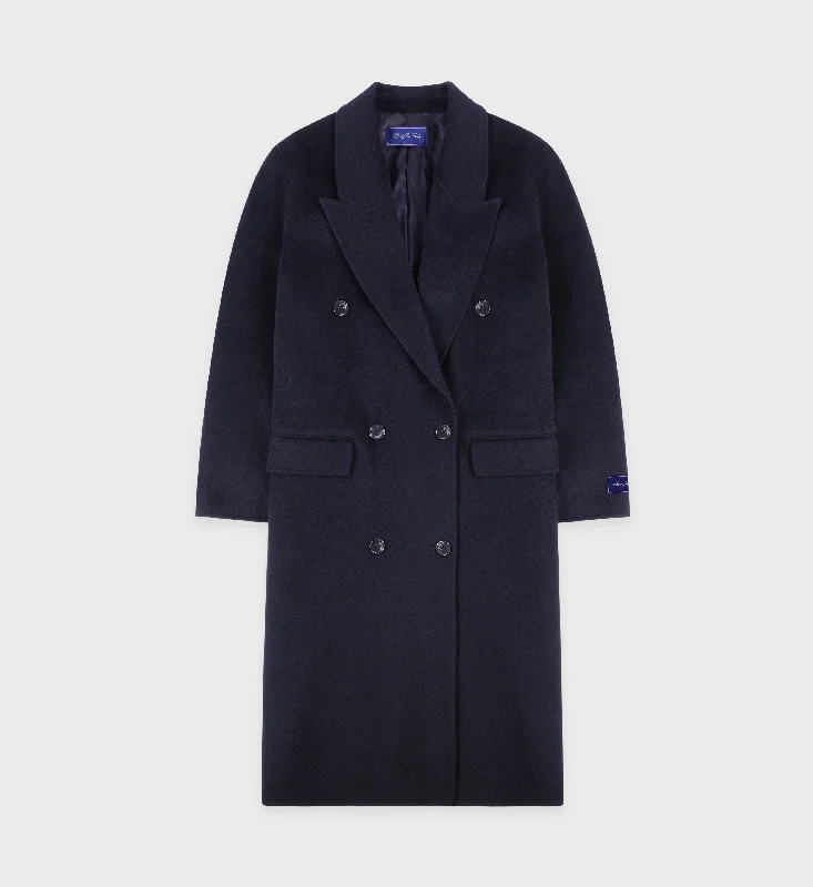 Plus size women's wool blend coats for a warm and stylish winterDouble Faced DB Cashmere Coat - Navy Plus size women's wool blend coats for a warm and stylish winterDouble Faced DB Cashmere Coat - Navy
