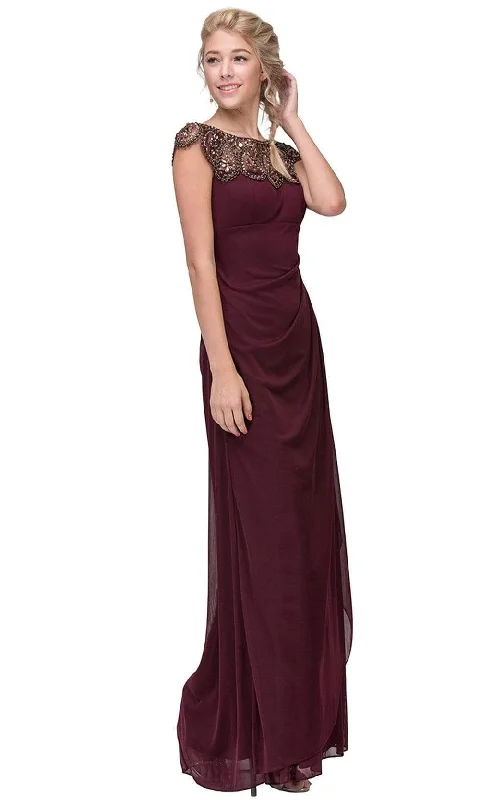 Prom dresses with gathered skirts and crystal - encrusted belts for a luxurious promEureka Fashion - Teardrop Beaded Illusion Bateau Sheath Evening Gown Prom dresses with gathered skirts and crystal - encrusted belts for a luxurious promEureka Fashion - Teardrop Beaded Illusion Bateau Sheath Evening Gown