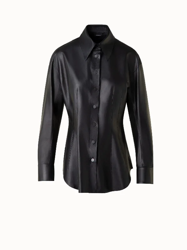 Women's trench coats with a removable belt for customizable stylingFitted Leather Blouse Women's trench coats with a removable belt for customizable stylingFitted Leather Blouse