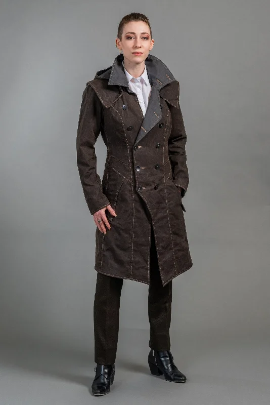 Checkered women's wool coats in a classic pattern for a timeless styleHelsing - Gravestone [Womens]