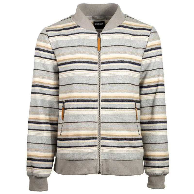 Women's waterproof rain jackets in bright yellow for high - visibility outdoor activities"Ozona" Hooey Bomber Jacket Grey/Stripe Pattern Women's waterproof rain jackets in bright yellow for high - visibility outdoor activities"Ozona" Hooey Bomber Jacket Grey/Stripe Pattern