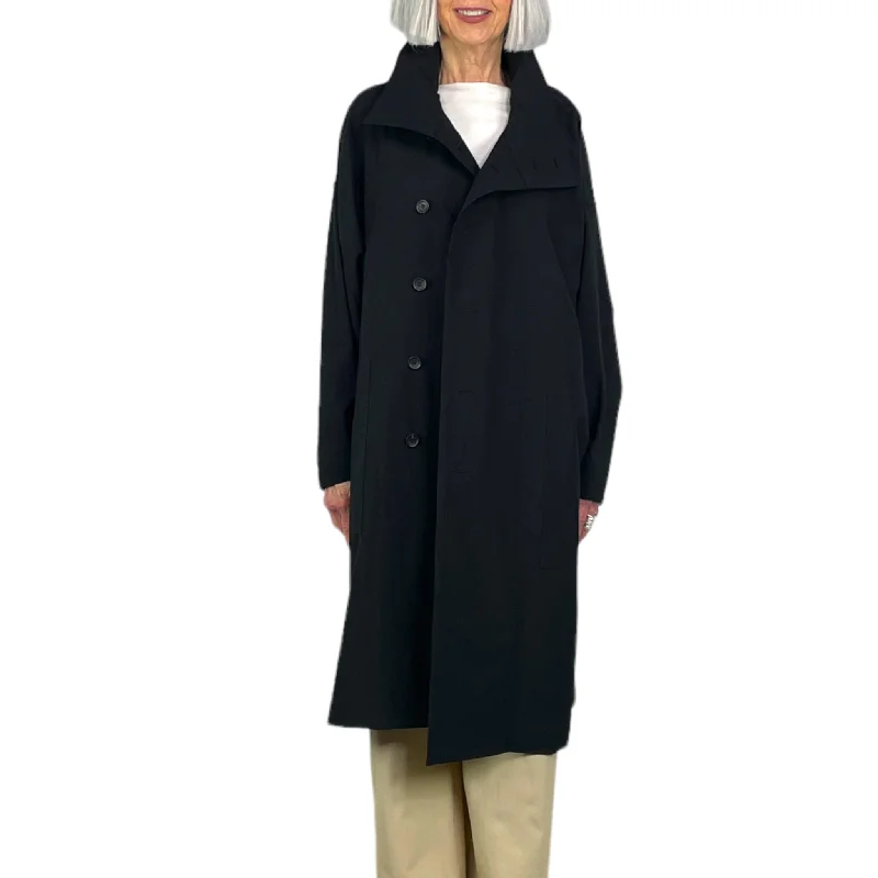 Water - resistant women's trench coats with adjustable cuffs for rainy daysEASE WOOL CREPE COAT Water - resistant women's trench coats with adjustable cuffs for rainy daysEASE WOOL CREPE COAT