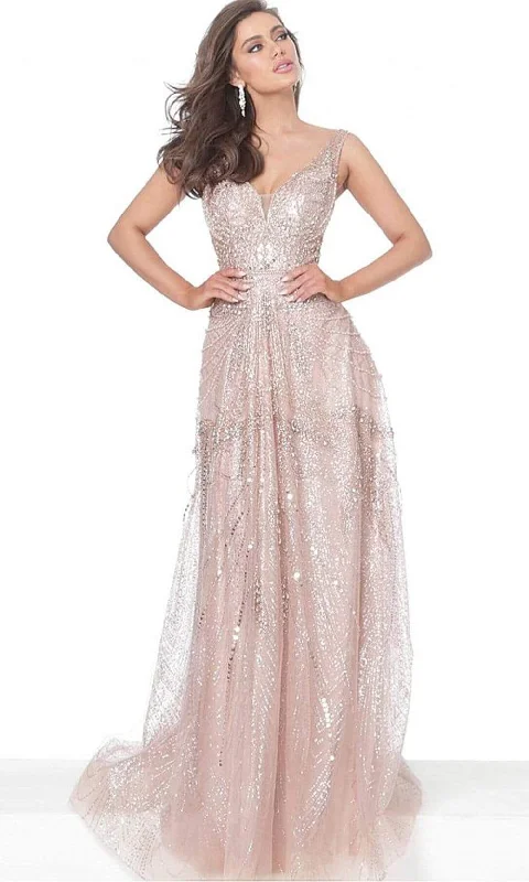 Prom dresses with lace - trimmed sleeves and empire - style waists for a flattering and vintage - inspired formal affairJovani - 03203 Crystalline Embellished A-Line Gown Prom dresses with lace - trimmed sleeves and empire - style waists for a flattering and vintage - inspired formal affairJovani - 03203 Crystalline Embellished A-Line Gown