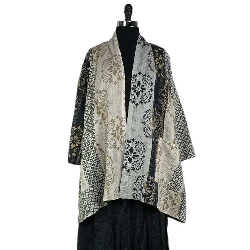 Women's bomber jackets with floral embroidery for a feminine and unique designA-LINE KIMONO JACKET Women's bomber jackets with floral embroidery for a feminine and unique designA-LINE KIMONO JACKET