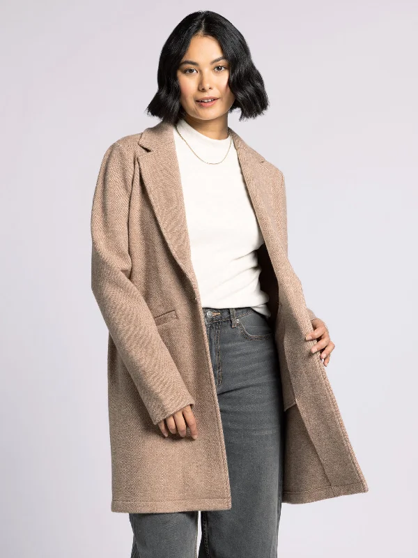 Women's longline double - breasted camel coats for a sophisticated lookKENZIE COAT