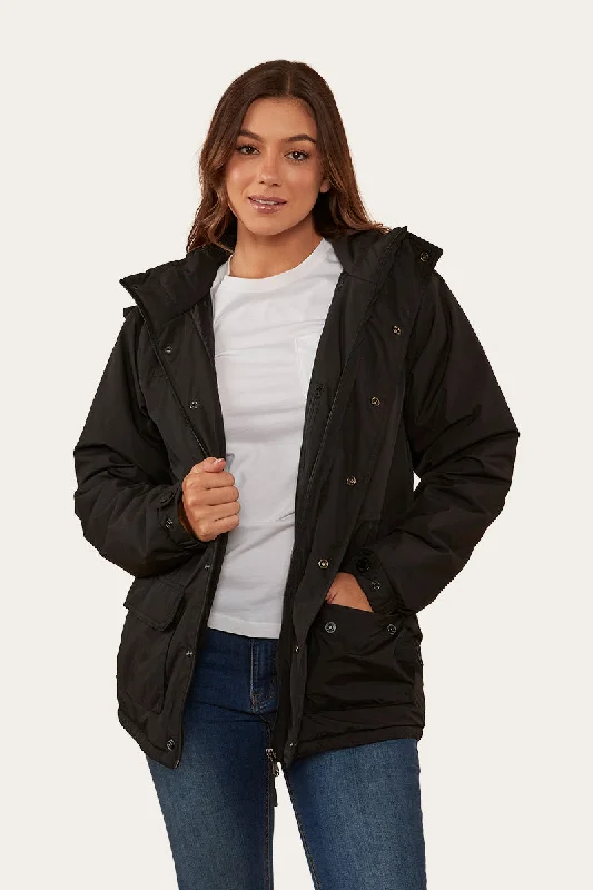 Women's bomber jackets with a holographic finish for a futuristic and eye - catching lookKickback Womens Jacket - Black Women's bomber jackets with a holographic finish for a futuristic and eye - catching lookKickback Womens Jacket - Black