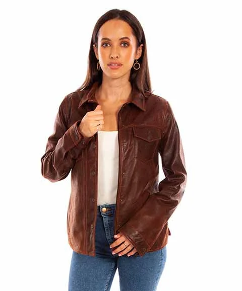 Women's pea coats with brass buttons for a nautical - inspired styleWomen's Scully Leather Jacket #L1104-131 Women's pea coats with brass buttons for a nautical - inspired styleWomen's Scully Leather Jacket #L1104-131